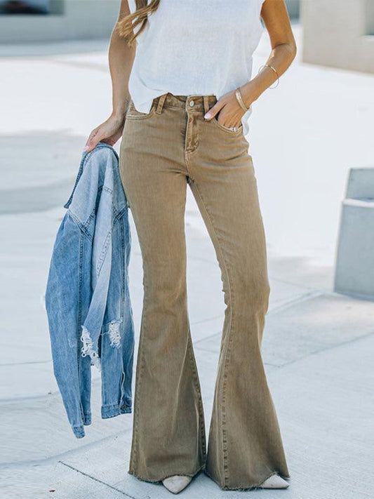 Women's Jeans High Waist Mopping Vintage Flared Trousers - 808Lush