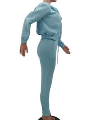 Women's Knitted Casual Sports Fleece Hooded Three-piece Suit - 808Lush