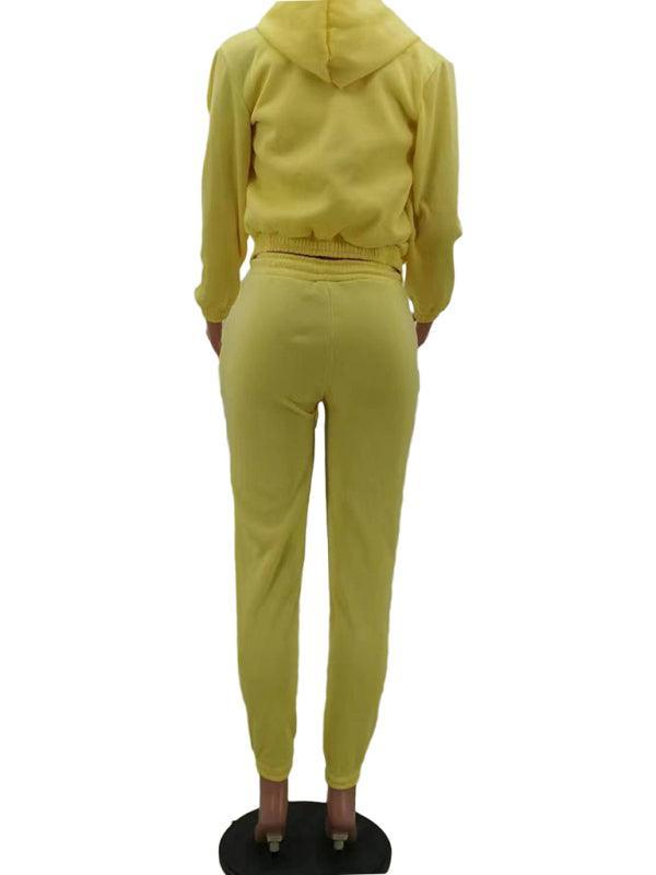 Women's Knitted Casual Sports Fleece Hooded Three-piece Suit - 808Lush