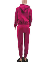 Women's Knitted Casual Sports Fleece Hooded Three-piece Suit - 808Lush