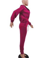 Women's Knitted Casual Sports Fleece Hooded Three-piece Suit - 808Lush