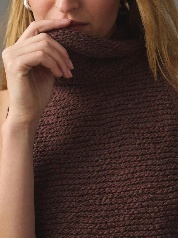 Women's Knitted Sleeveless Scarf Collar Street Fashion Sweater Vest - 808Lush