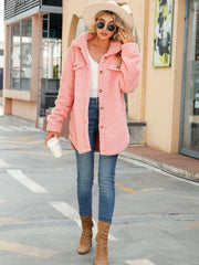 Women's Lapel Long Sleeve Loose Buttoned Long Jacket - 808Lush