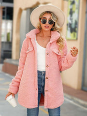 Women's Lapel Long Sleeve Loose Buttoned Long Jacket - 808Lush