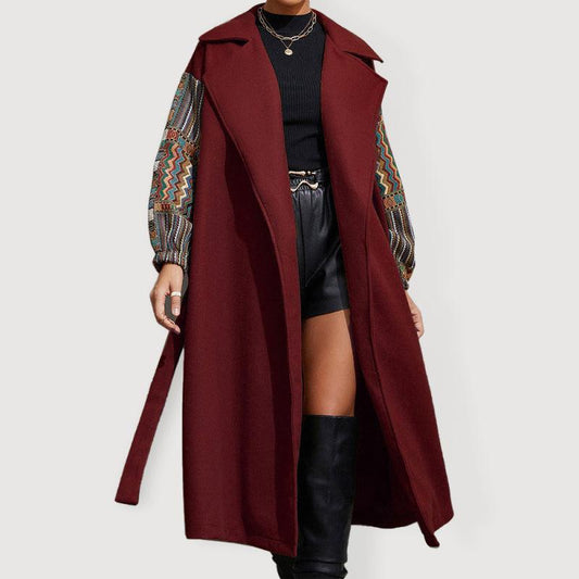 Women's Lapel Loose Neck Waist Woolen Coat - 808Lush