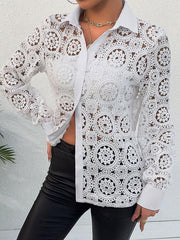 Women's Long Sleeve Lace V Neck Shirt - 808Lush