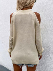 Women's Long Sleeve Thick Knitted Round Neck Twist Rope Sweater - 808Lush