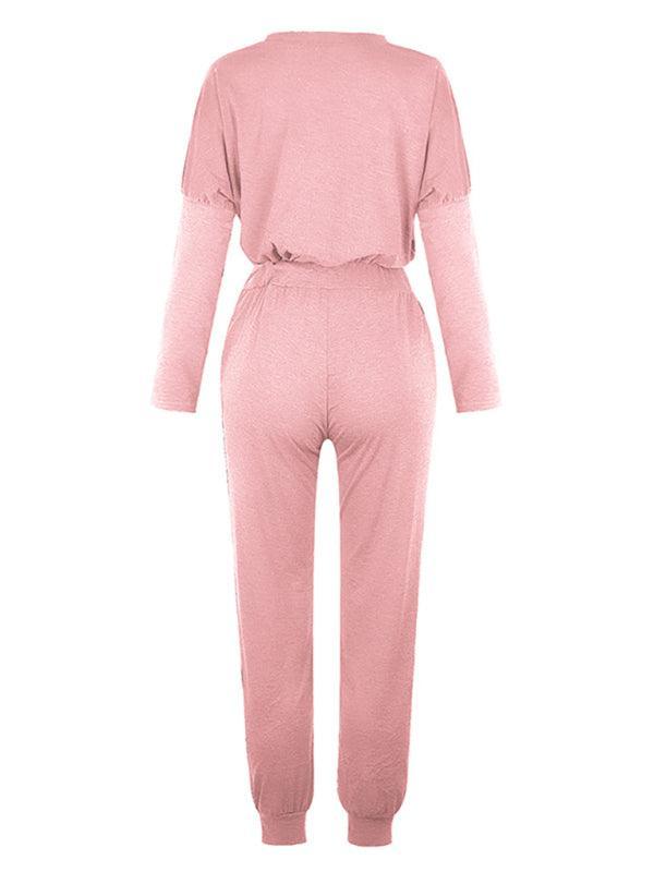 Women's Loose Solid Color Long Sleeve Casual Suit - 808Lush