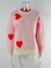 Women's Love Valentine's Day Round Neck Knitted Sweater - 808Lush