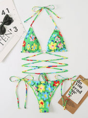 Women's Bikini Floral Print Beach Strap Swimsuit - 808Lush