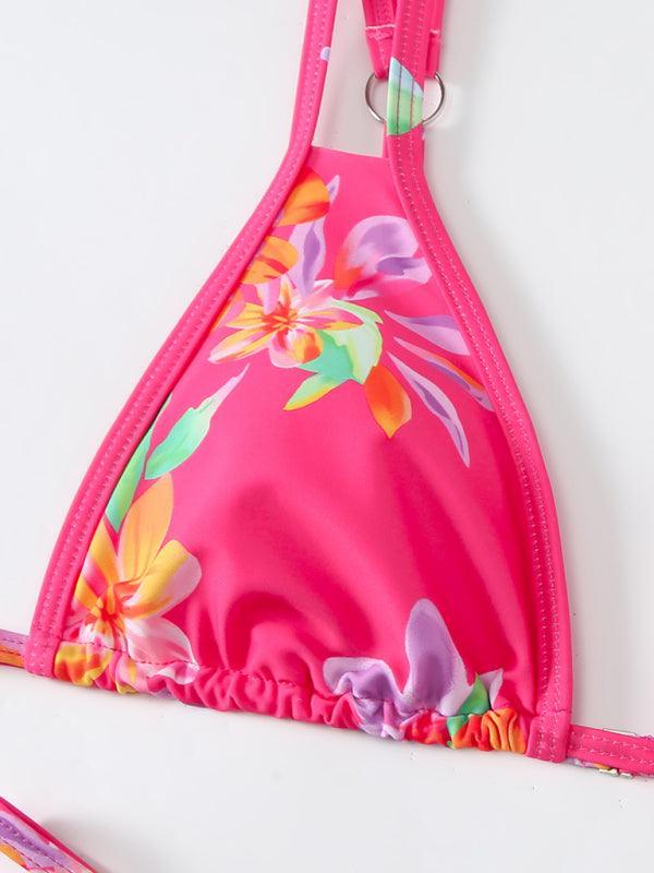 Women's Bikini Floral Print Double Strap Swimsuit - 808Lush