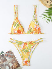 Women's Bikini Floral Print Double Strap Swimsuit - 808Lush