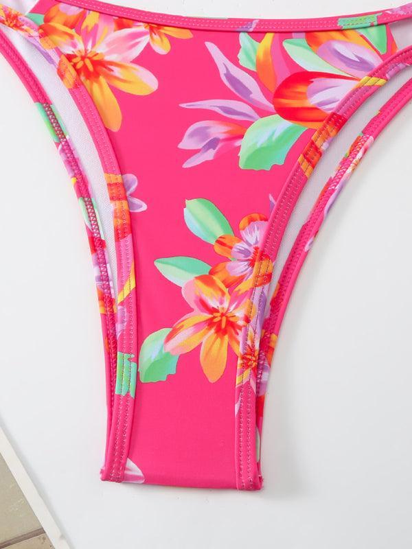 Women's Bikini Floral Print Double Strap Swimsuit - 808Lush