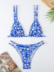 Women's Bikini Floral Print Double Strap Swimsuit - 808Lush