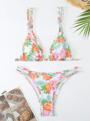 Women's Bikini Floral Print Double Strap Swimsuit - 808Lush