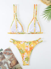 Women's Bikini Floral Print Double Strap Swimsuit - 808Lush