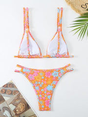 Women's Bikini Floral Print Double Strap Swimsuit - 808Lush