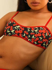 Women's Cherry Print Bandeau Bikini - 808Lush