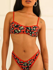 Women's Cherry Print Bandeau Bikini - 808Lush