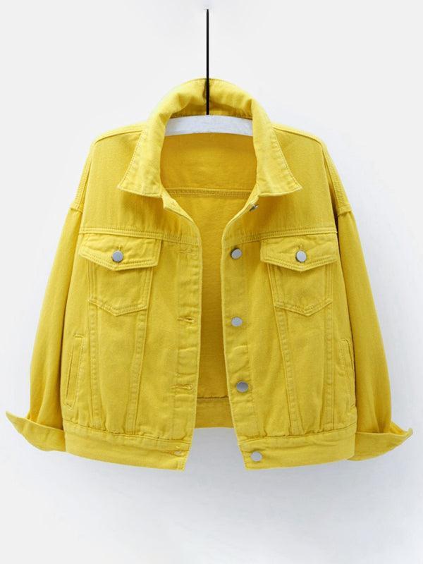 Women's Colorful Large Size Denim Jacket - 808Lush