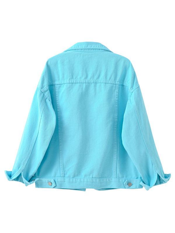 Women's Colorful Large Size Denim Jacket - 808Lush