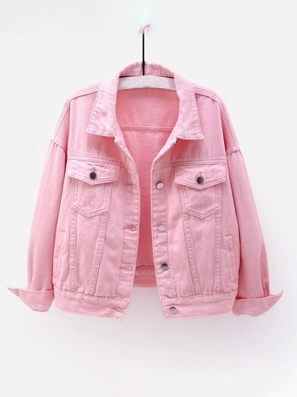 Women's Colorful Large Size Denim Jacket - 808Lush