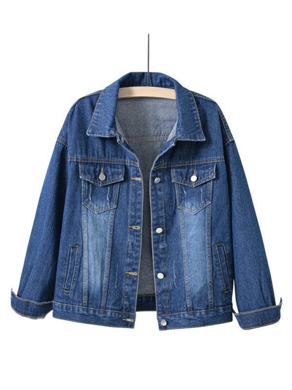 Women's Colorful Large Size Denim Jacket - 808Lush