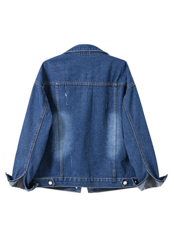 Women's Colorful Large Size Denim Jacket - 808Lush