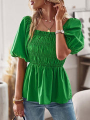 Women's French Square Neck Waist Top - 808Lush