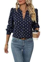 Women's Long Sleeve Bronzing Blouse - 808Lush