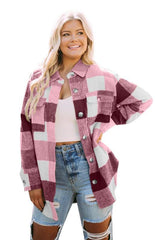 Women's Plaid Shirt Single-Breasted Woolen Coat - 808Lush