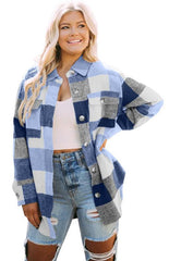 Women's Plaid Shirt Single-Breasted Woolen Coat - 808Lush