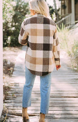 Women's Plaid Shirt Single-Breasted Woolen Coat - 808Lush