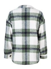 Women's Plaid long sleeve casual coat - 808Lush