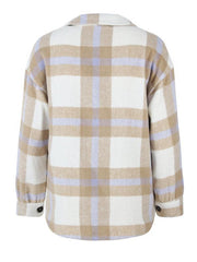 Women's Plaid long sleeve casual coat - 808Lush