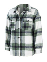 Women's Plaid long sleeve casual coat - 808Lush