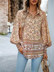 Women's Printed Vacation Casual Long Sleeve Top - 808Lush