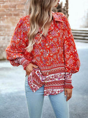 Women's Printed Vacation Casual Long Sleeve Top - 808Lush