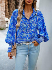 Women's Printed Vacation Casual Long Sleeve Top - 808Lush