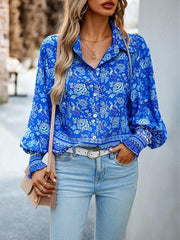 Women's Printed Vacation Casual Long Sleeve Top - 808Lush