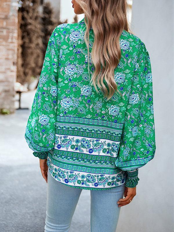 Women's Printed Vacation Casual Long Sleeve Top - 808Lush