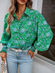 Women's Printed Vacation Casual Long Sleeve Top - 808Lush