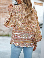 Women's Printed Vacation Casual Long Sleeve Top - 808Lush