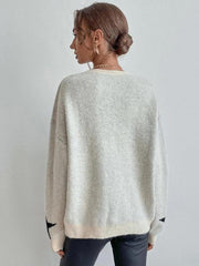 Women's Pullover Round Neck Star Thread Sweater - 808Lush