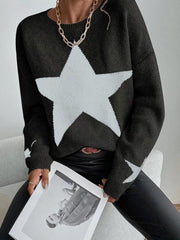 Women's Pullover Round Neck Star Thread Sweater - 808Lush