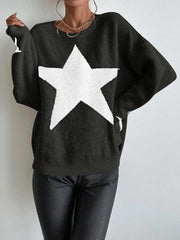 Women's Pullover Round Neck Star Thread Sweater - 808Lush