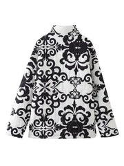 Women's Quilted Cotton Printed Loose Stand Collar Padded Jacket - 808Lush