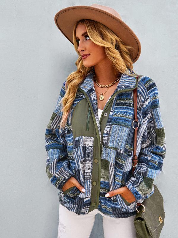 Women's Raglan Long Sleeve Printed Jacket - 808Lush