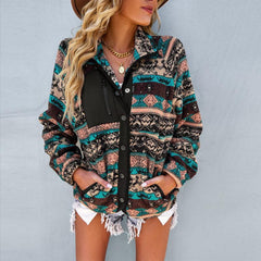 Women's Raglan Long Sleeve Printed Jacket - 808Lush