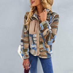 Women's Raglan Long Sleeve Printed Jacket - 808Lush